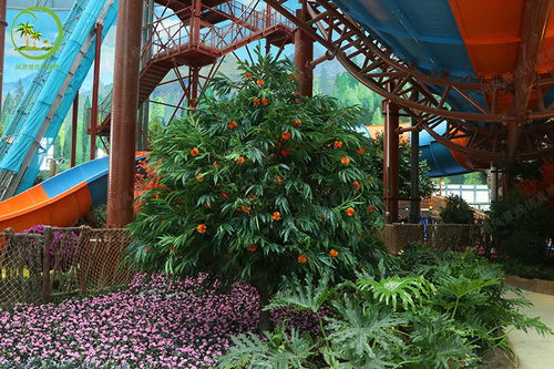 四川都江堰融创茂水乐园仿真植物 仿真树 景观园林工程案例