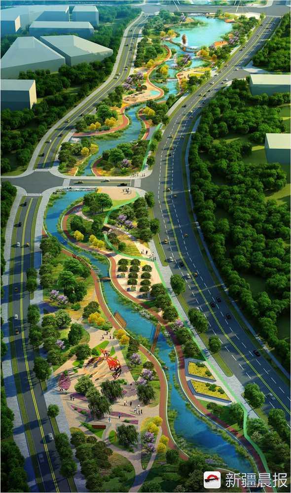 乌鲁木齐老城区改造,会展片区将有“七星拱月”滨河景观带