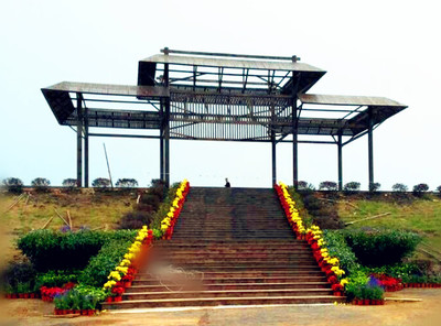 沉湖湿地景区大门绿化景观工程- 武汉绿道园林工程-