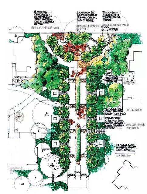 经典入口景观设计平面图 景观工程的视觉与功能融合