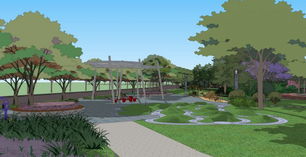 最近的一个景观项目su效果,已经在施工中